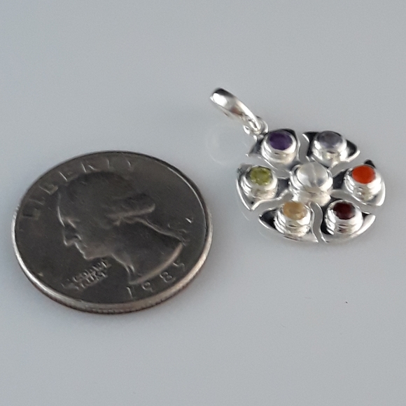 Natural Stones Round Chakra Pendant - Picture 7 of 8
